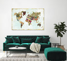 Pattern World Map by Laura Marshall on GIANT ART - brown maps