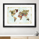 Pattern World Map by Laura Marshall on GIANT ART - brown maps