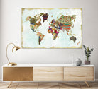 Pattern World Map by Laura Marshall on GIANT ART - brown maps