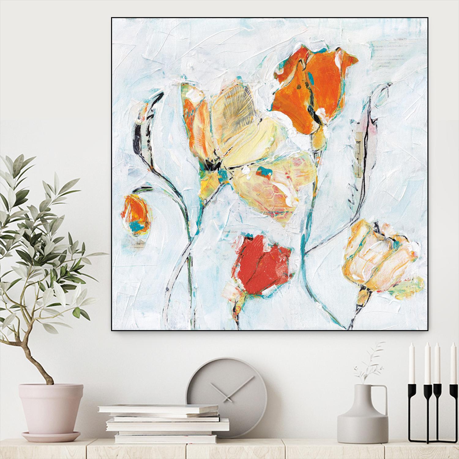 The Sanctuary II by Kellie Day on GIANT ART - red floral