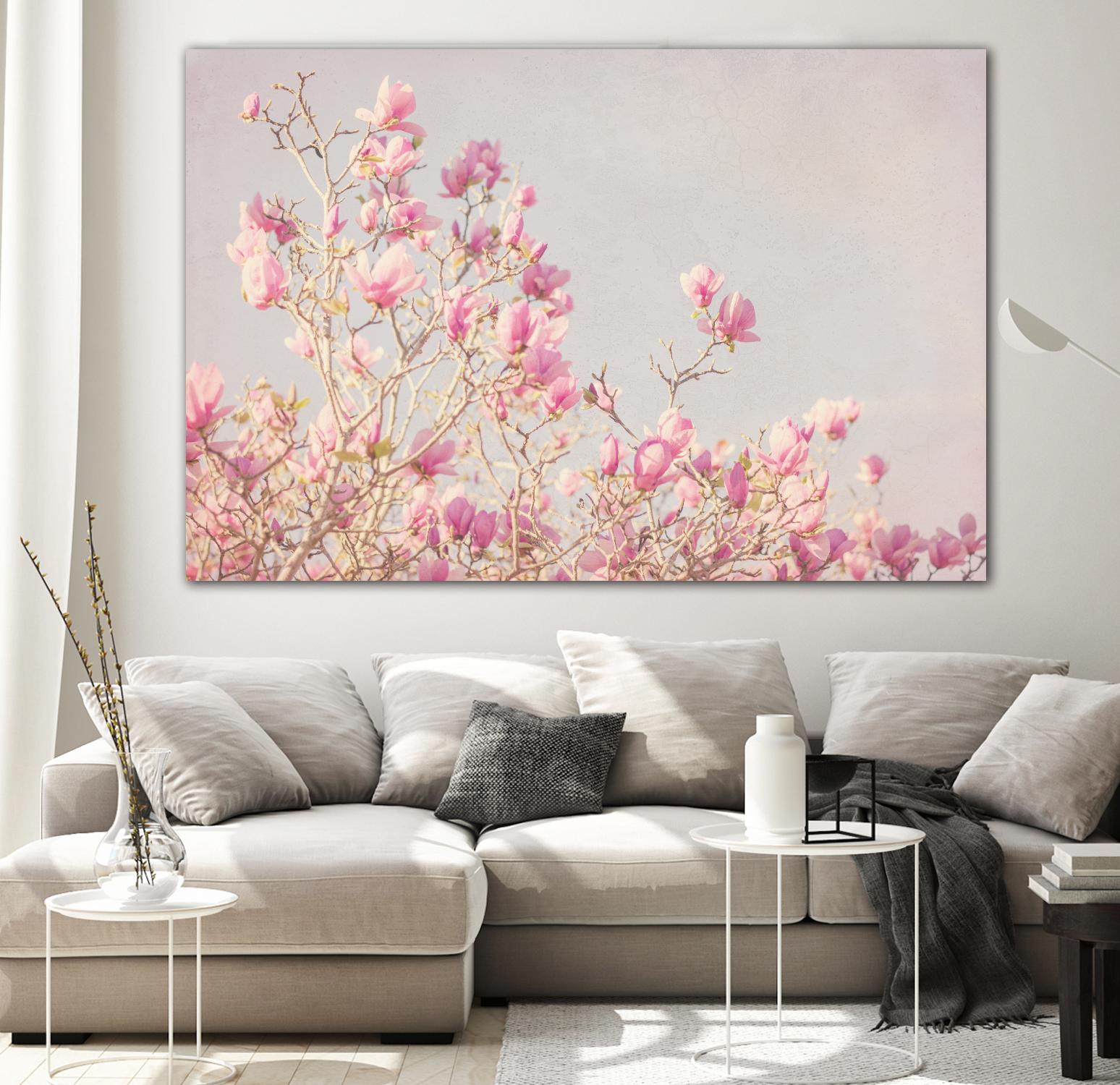 Pink Tree Tops I by Elizabeth Urquhart on GIANT ART - beige floral