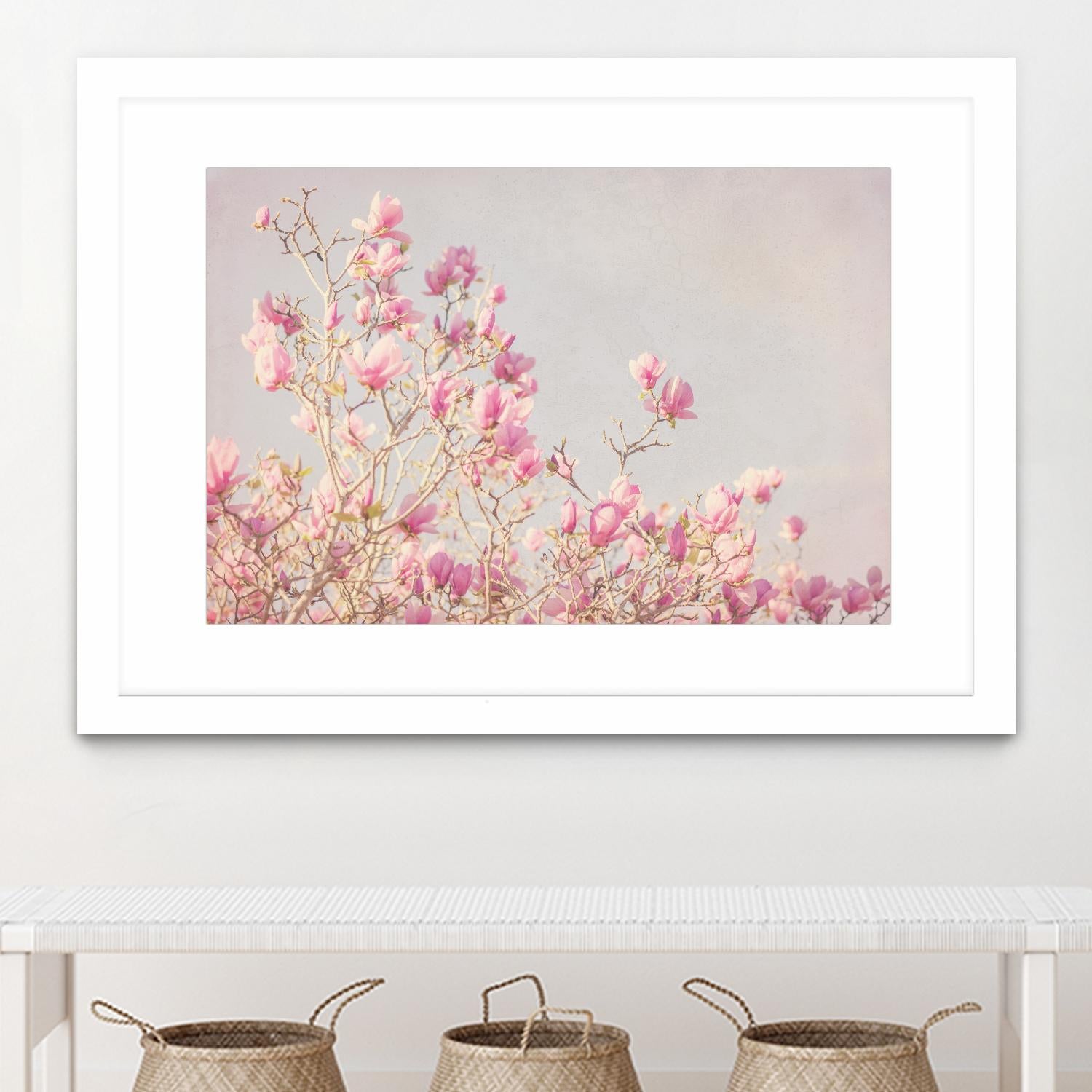 Pink Tree Tops I by Elizabeth Urquhart on GIANT ART - beige floral