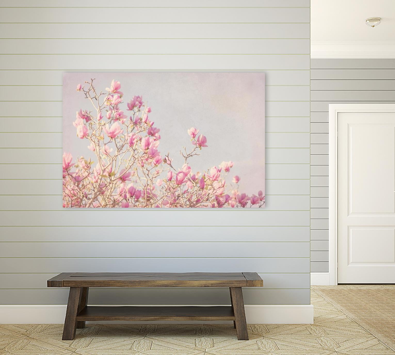 Pink Tree Tops I by Elizabeth Urquhart on GIANT ART - beige floral