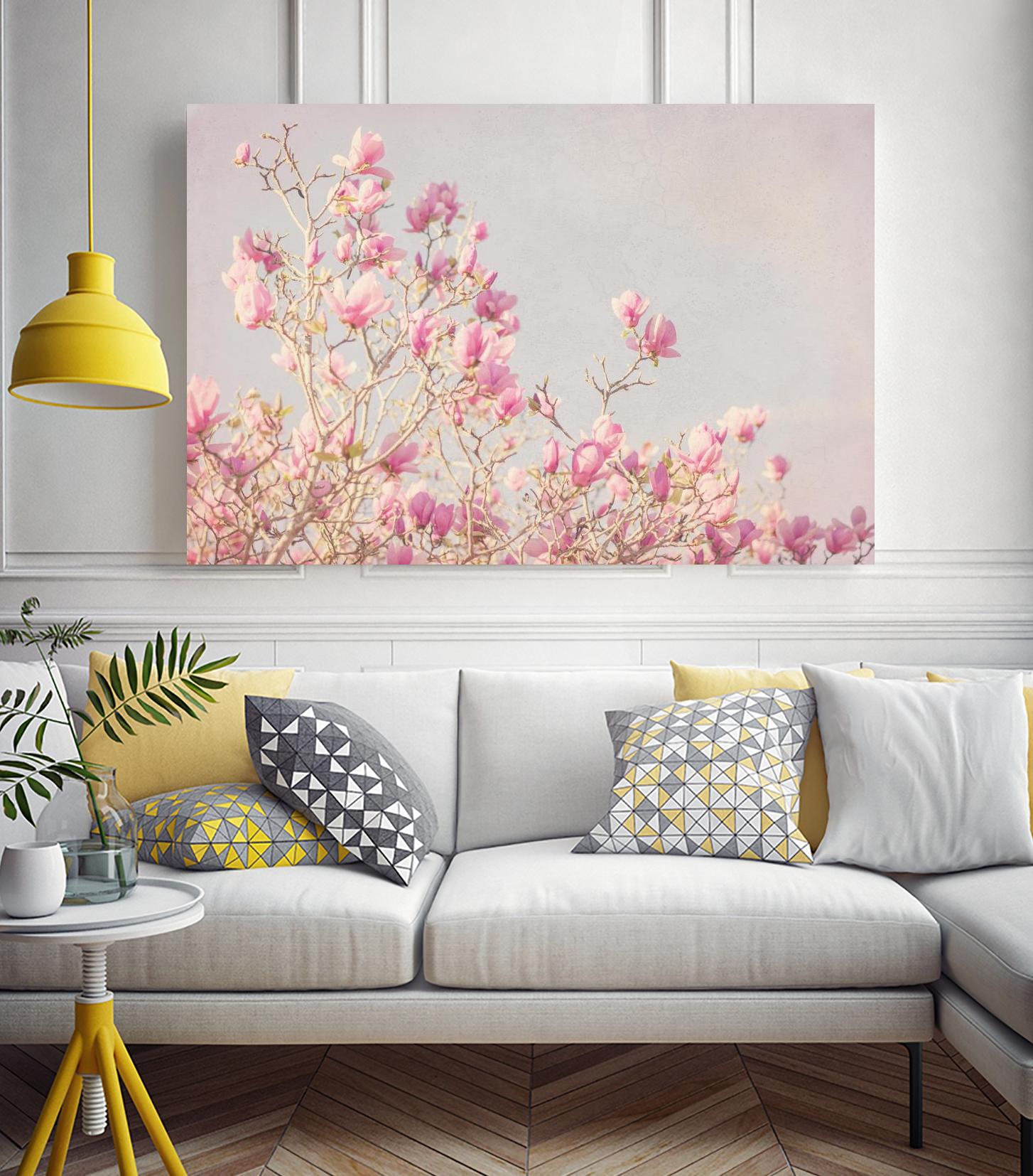 Pink Tree Tops I by Elizabeth Urquhart on GIANT ART - beige floral