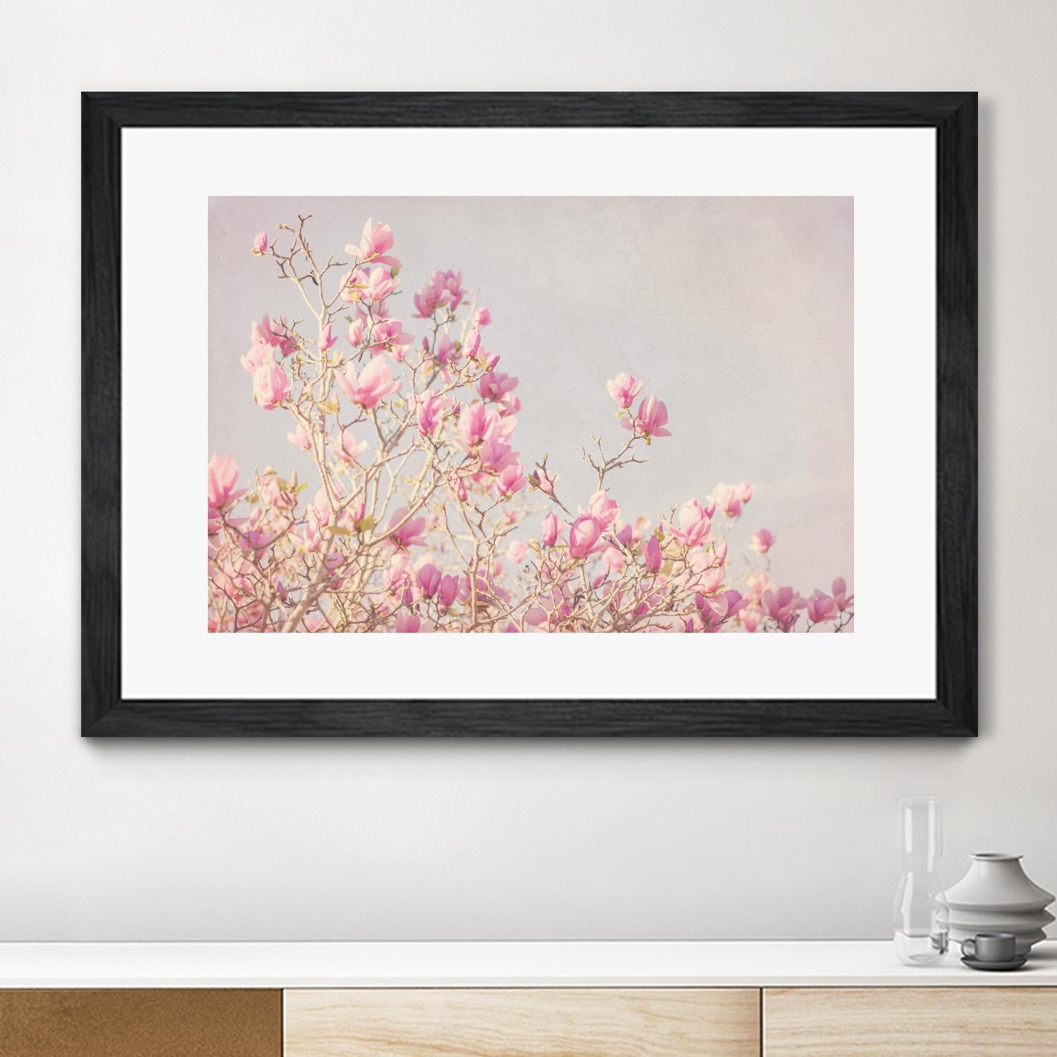 Pink Tree Tops I by Elizabeth Urquhart on GIANT ART - beige floral