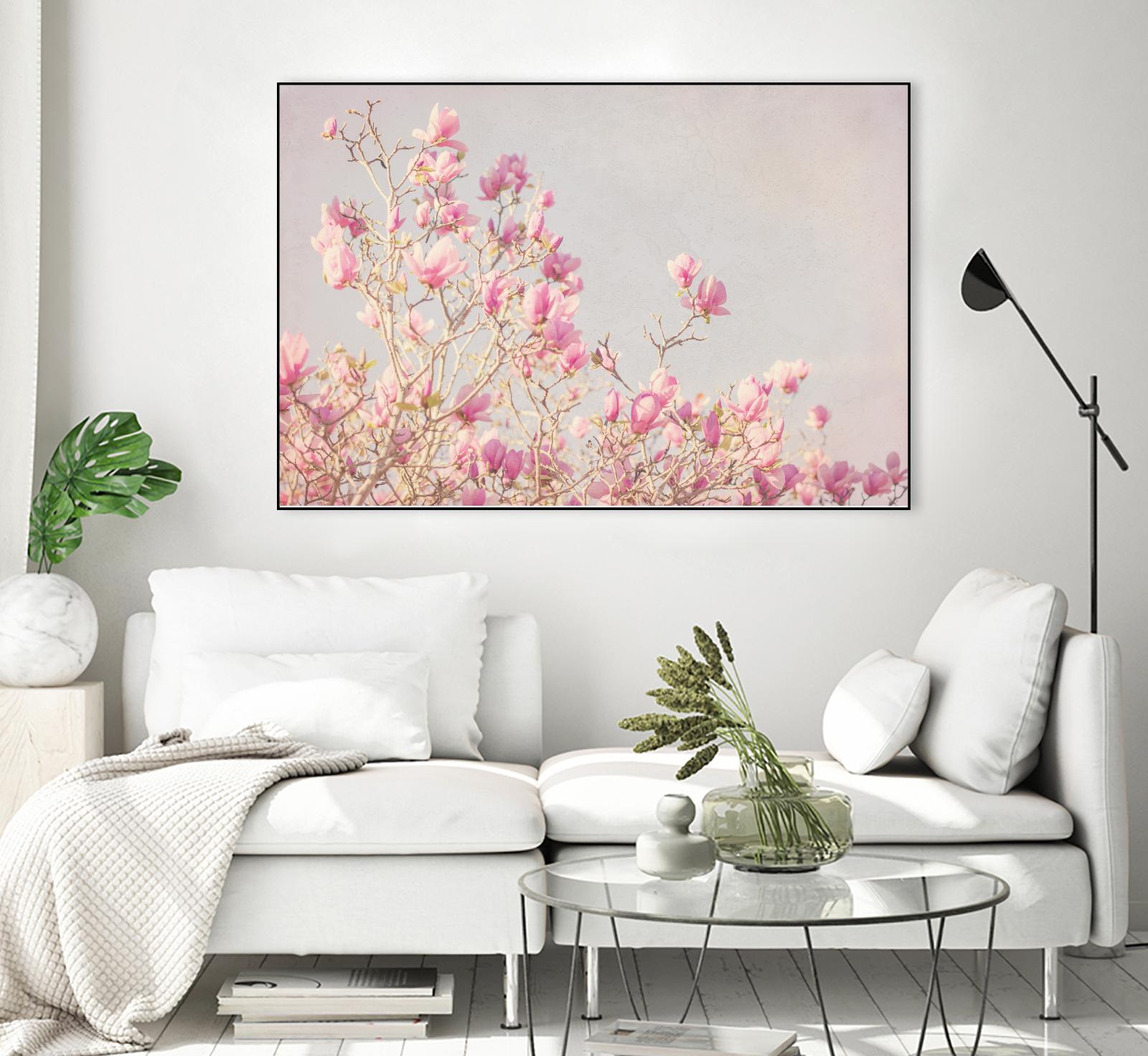 Pink Tree Tops I by Elizabeth Urquhart on GIANT ART - beige floral
