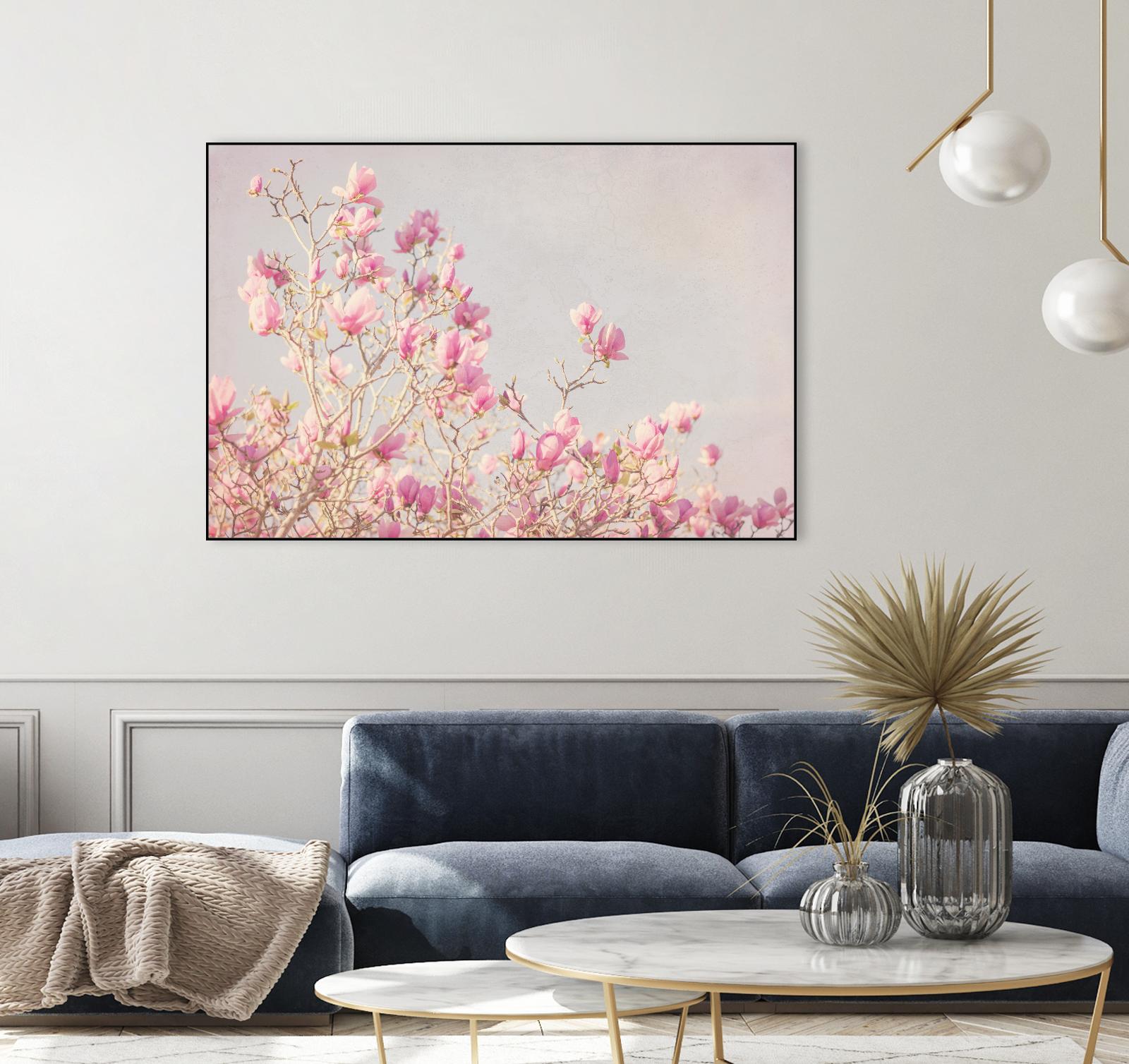 Pink Tree Tops I by Elizabeth Urquhart on GIANT ART - beige floral