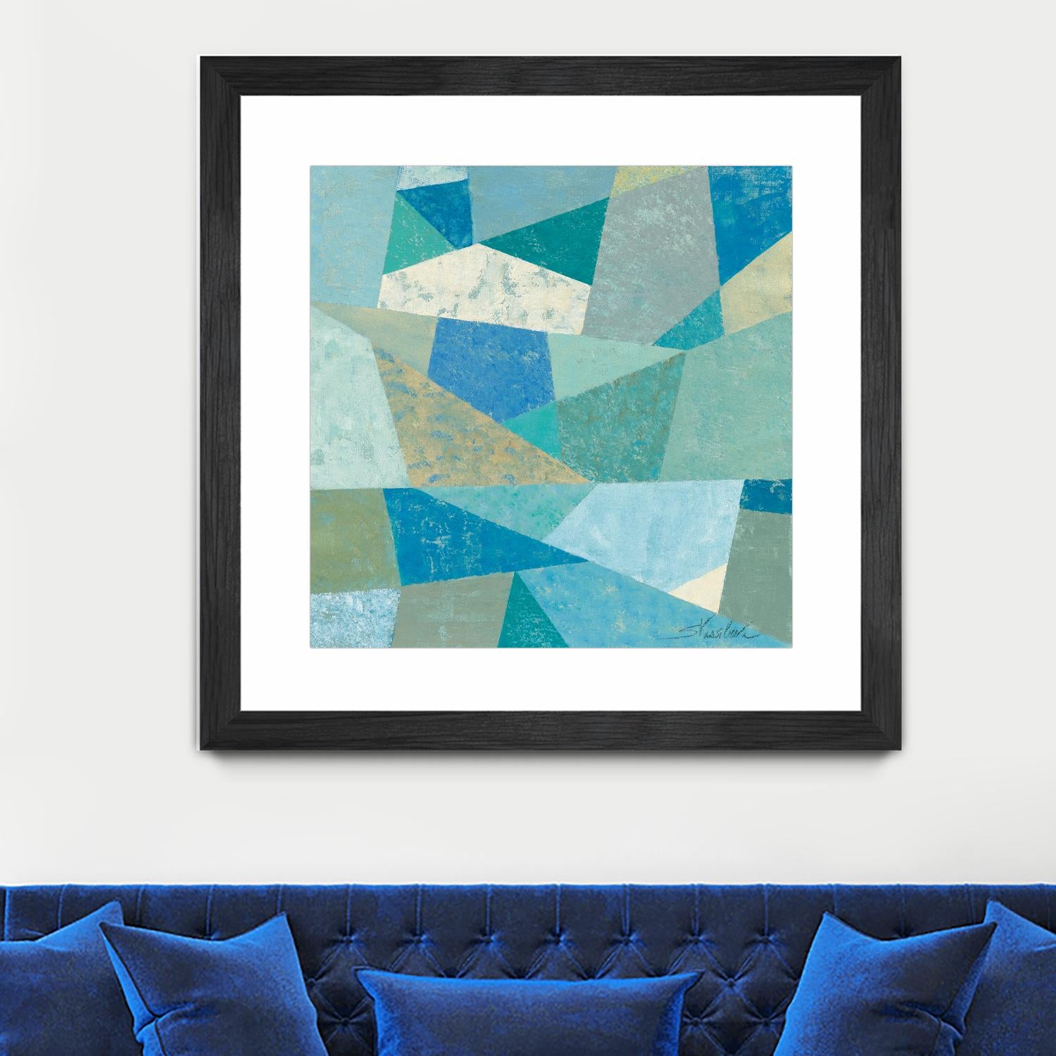 Teal Geo Metric by Silvia Vassileva on GIANT ART - green abstract
