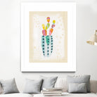 Otomi Rabbits Pastel by Melissa Averinos on GIANT ART - beige botany