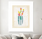 Otomi Rabbits Pastel by Melissa Averinos on GIANT ART - beige botany