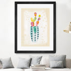 Otomi Rabbits Pastel by Melissa Averinos on GIANT ART - beige botany