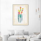 Otomi Rabbits Pastel by Melissa Averinos on GIANT ART - beige botany