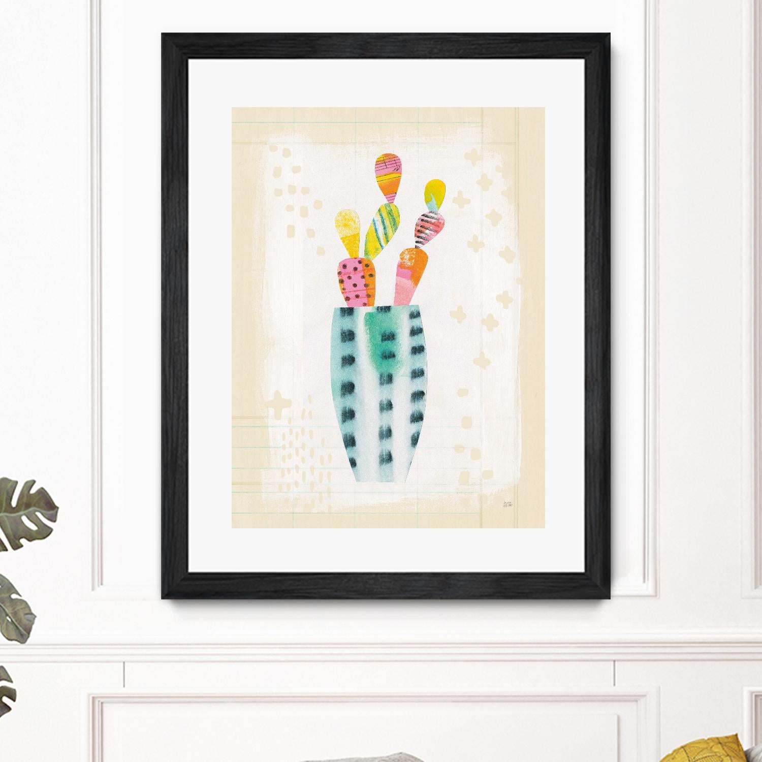 Otomi Rabbits Pastel by Melissa Averinos on GIANT ART - beige botany