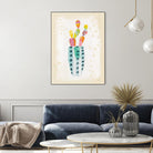 Otomi Rabbits Pastel by Melissa Averinos on GIANT ART - beige botany