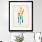 Otomi Rabbits Pastel by Melissa Averinos on GIANT ART - beige botany