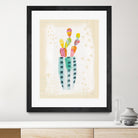 Otomi Rabbits Pastel by Melissa Averinos on GIANT ART - beige botany