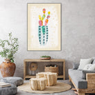 Otomi Rabbits Pastel by Melissa Averinos on GIANT ART - beige botany