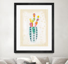 Otomi Rabbits Pastel by Melissa Averinos on GIANT ART - beige botany