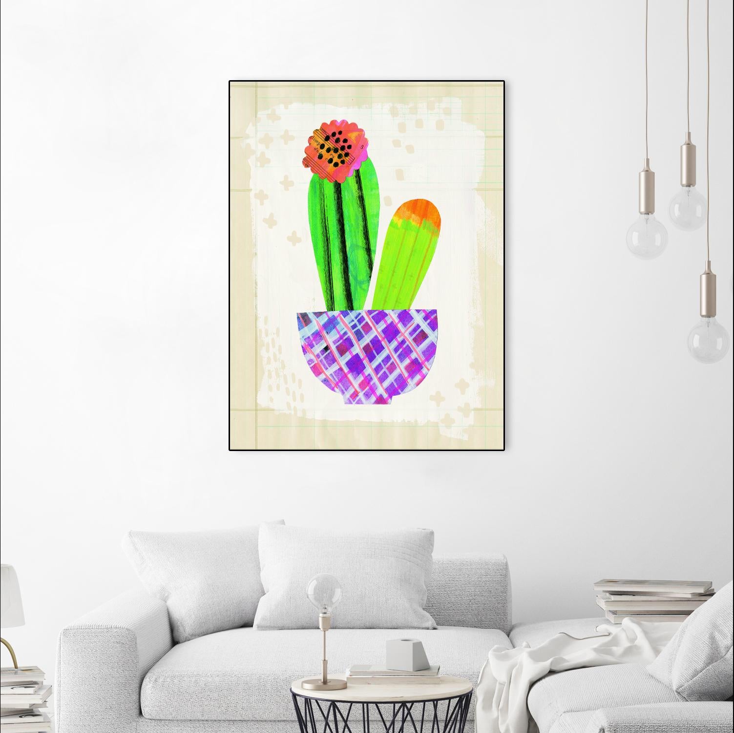 Collage Cactus I on Graph Paper by Melissa Averinos on GIANT ART - beige botany