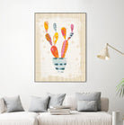 Collage Cactus II on Graph Paper by Melissa Averinos on GIANT ART - beige botany