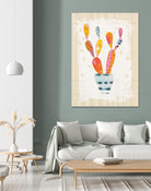 Collage Cactus II on Graph Paper by Melissa Averinos on GIANT ART - beige botany