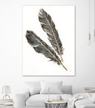 Gold Feathers III on White by Chris Paschke on GIANT ART - gold contemporary