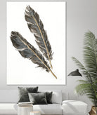 Gold Feathers III on White by Chris Paschke on GIANT ART - gold contemporary