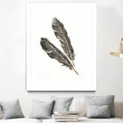 Gold Feathers III on White by Chris Paschke on GIANT ART - gold contemporary