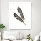 Gold Feathers III on White by Chris Paschke on GIANT ART - gold contemporary