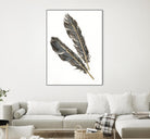 Gold Feathers III on White by Chris Paschke on GIANT ART - gold contemporary