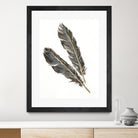 Gold Feathers III on White by Chris Paschke on GIANT ART - gold contemporary