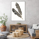 Gold Feathers III on White by Chris Paschke on GIANT ART - gold contemporary