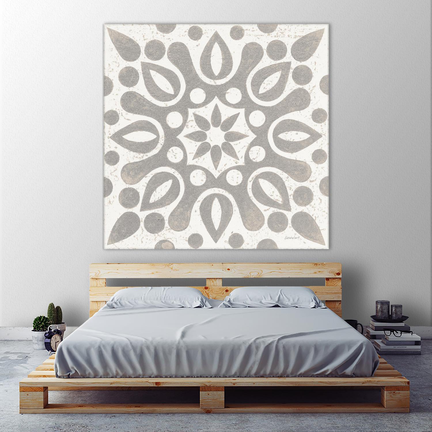 Winter Caravan Tile IV by Kathrine Lovell on GIANT ART - multi abstract cream