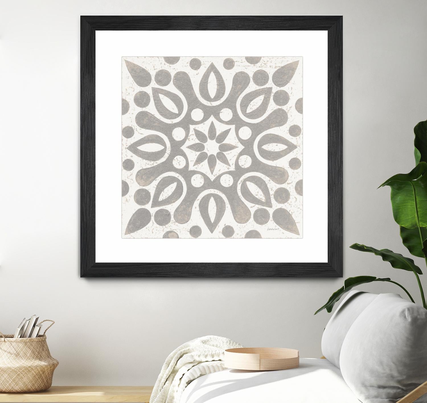 Winter Caravan Tile IV by Kathrine Lovell on GIANT ART - multi abstract cream