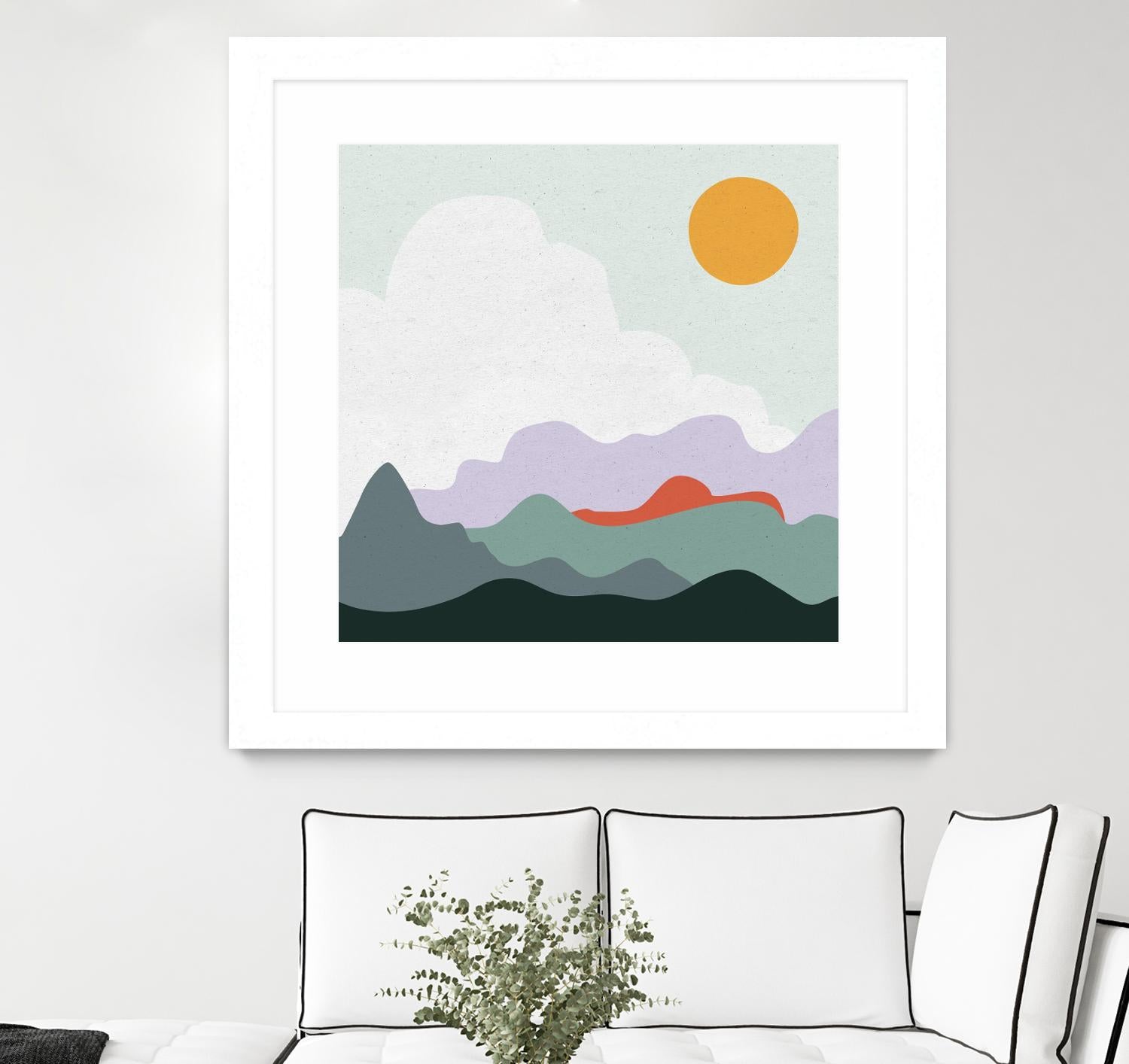 Mountainous I by Sara Zieve on GIANT ART - landscape circle