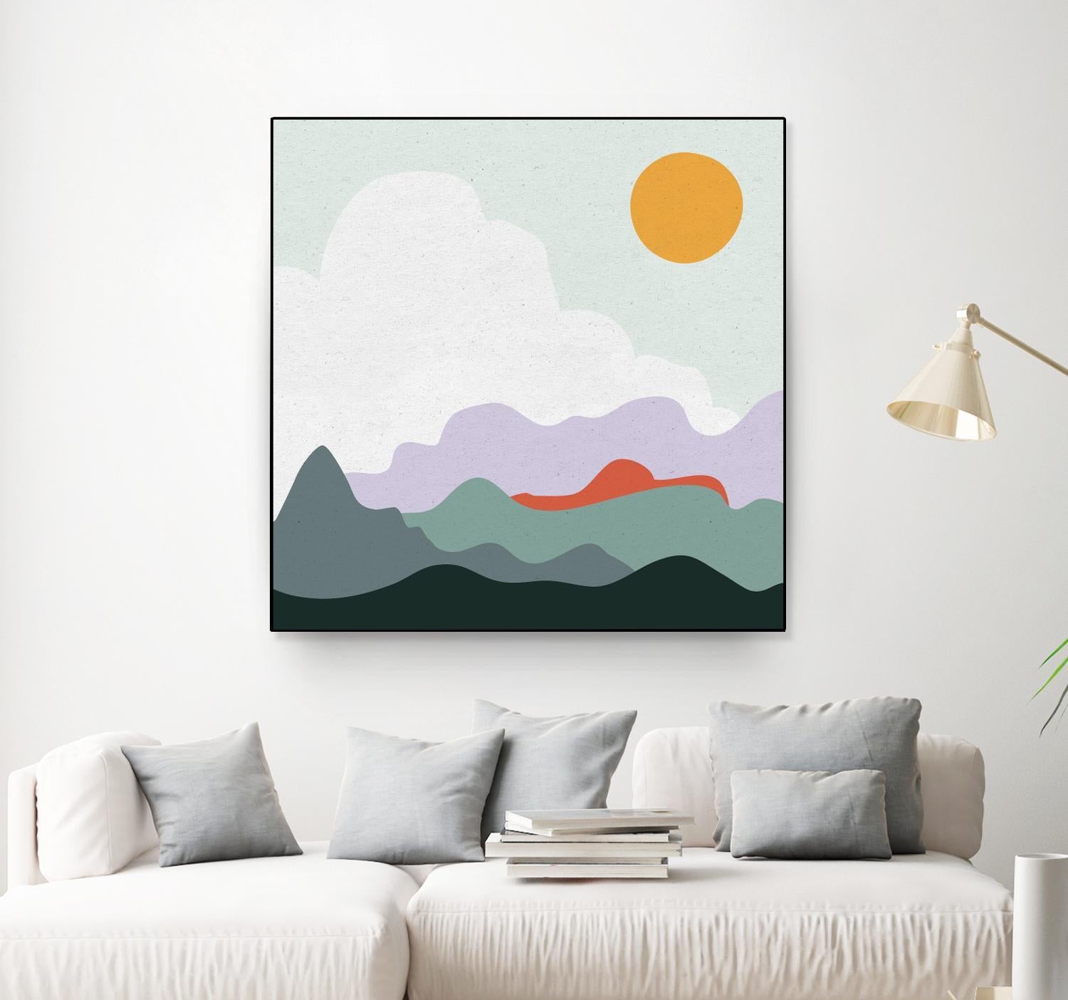 Mountainous I by Sara Zieve on GIANT ART - landscape circle