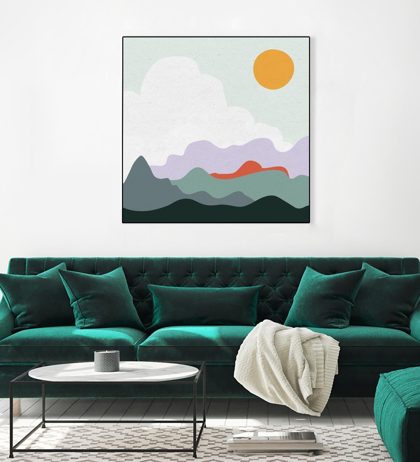 Mountainous I by Sara Zieve on GIANT ART - landscape circle