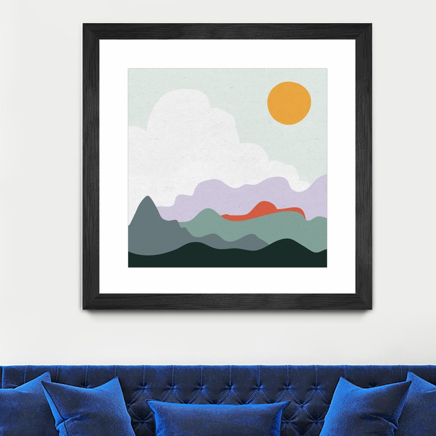 Mountainous I by Sara Zieve on GIANT ART - landscape circle