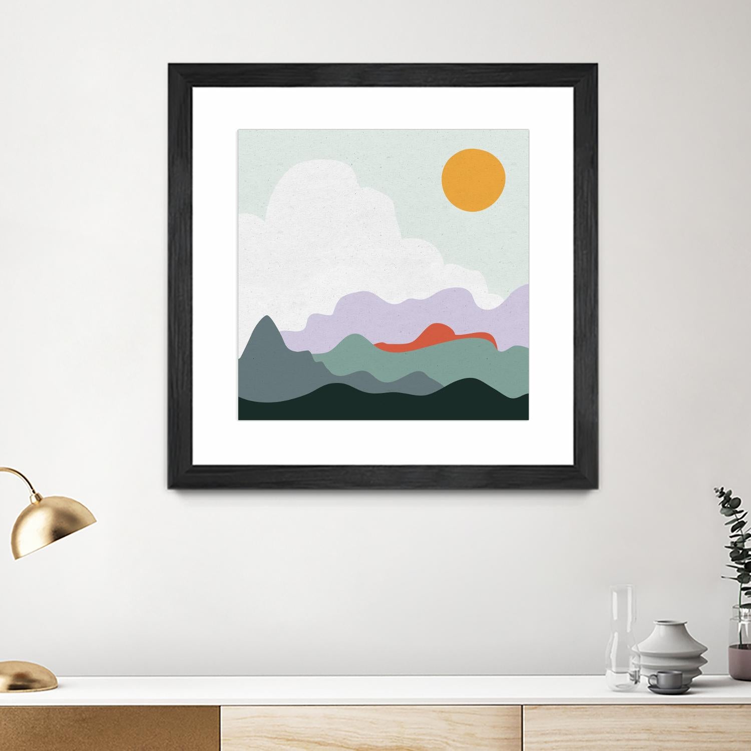 Mountainous I by Sara Zieve on GIANT ART - landscape circle