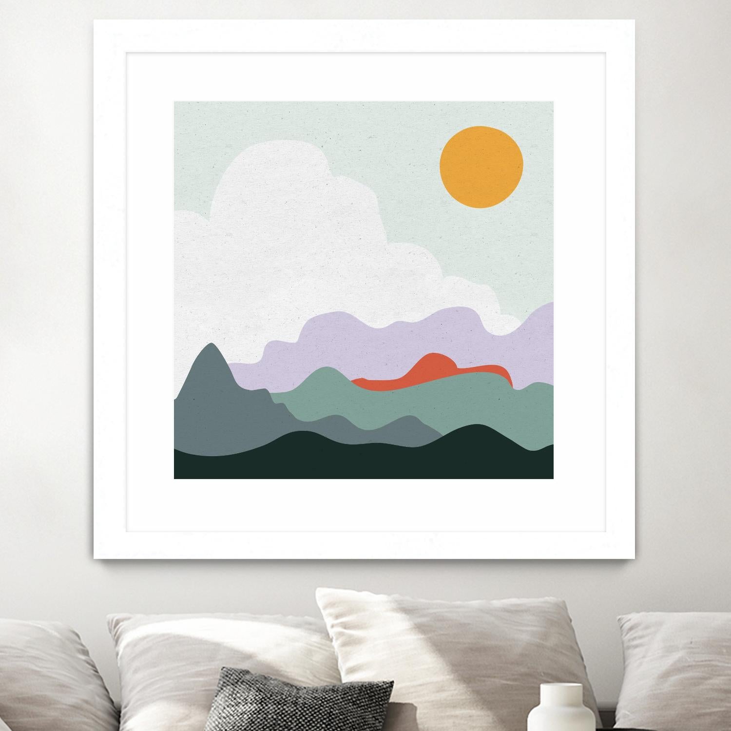 Mountainous I by Sara Zieve on GIANT ART - landscape circle
