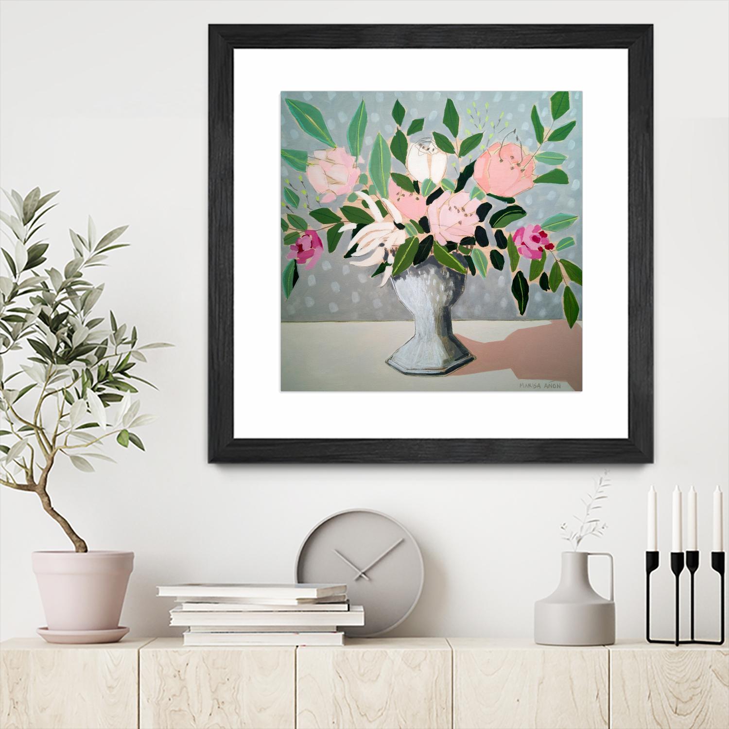 Spring Florals 1 by Marisa Anon on GIANT ART - pink,green floral,still life
