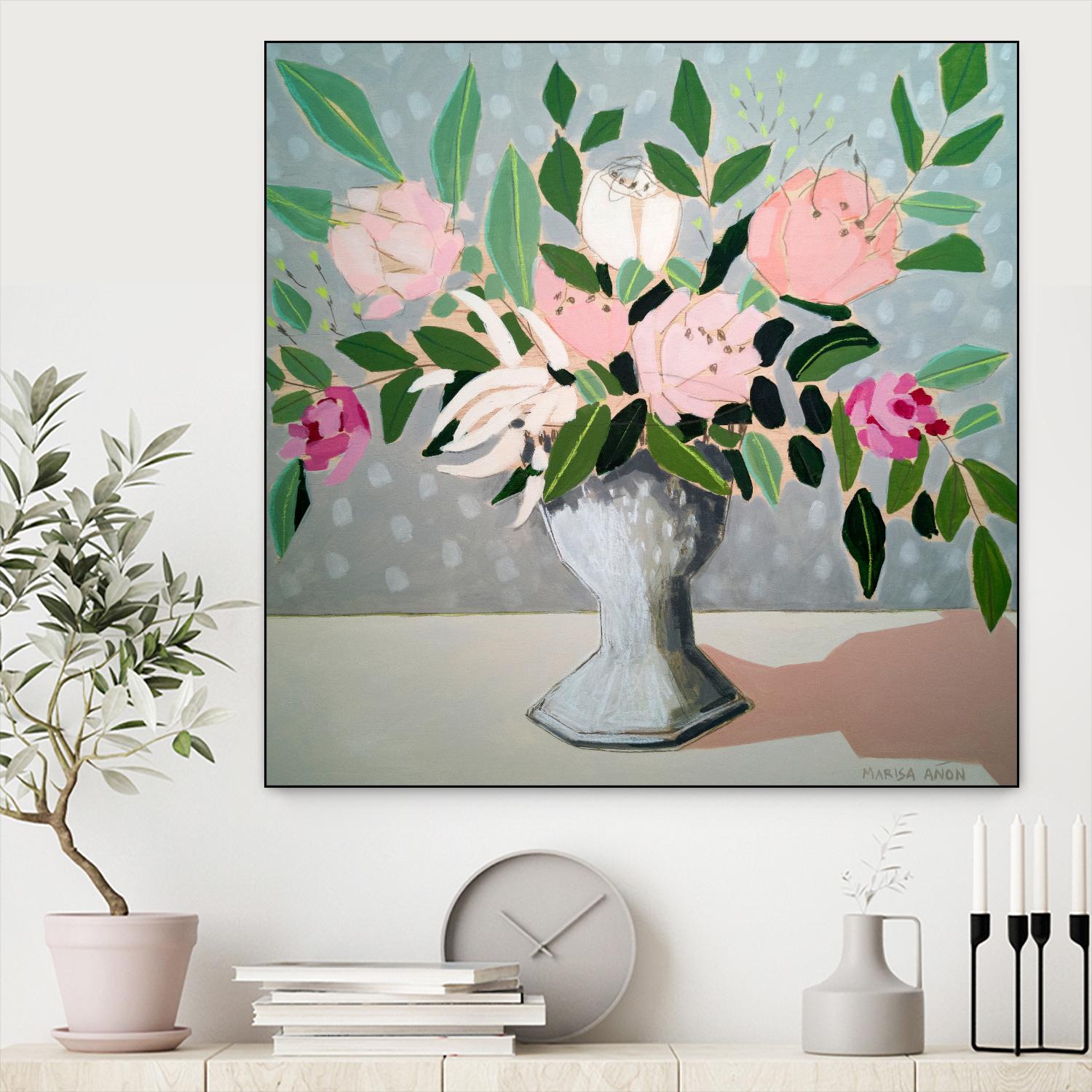 Spring Florals 1 by Marisa Anon on GIANT ART - pink,green floral,still life