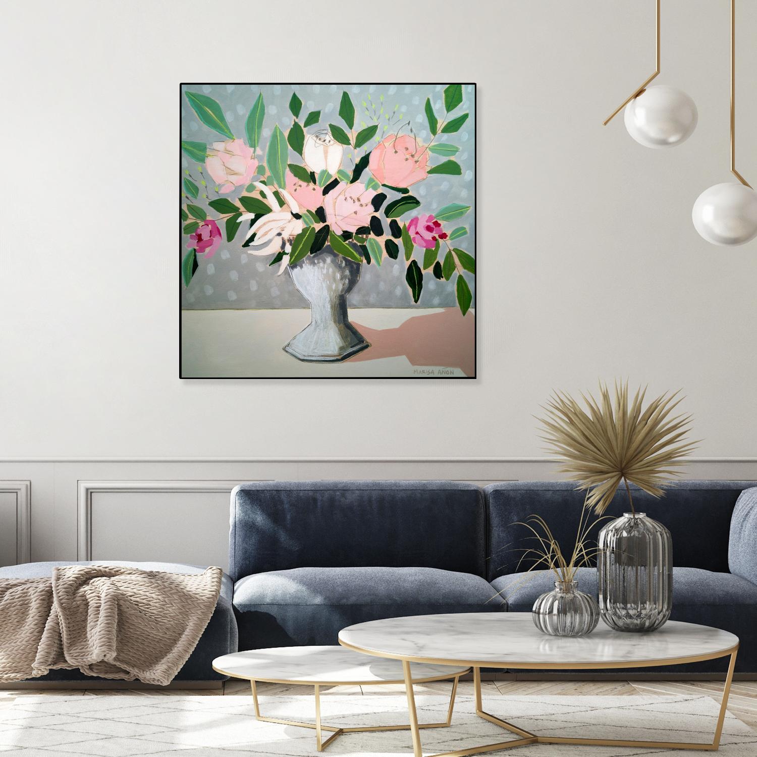 Spring Florals 1 by Marisa Anon on GIANT ART - pink,green floral,still life