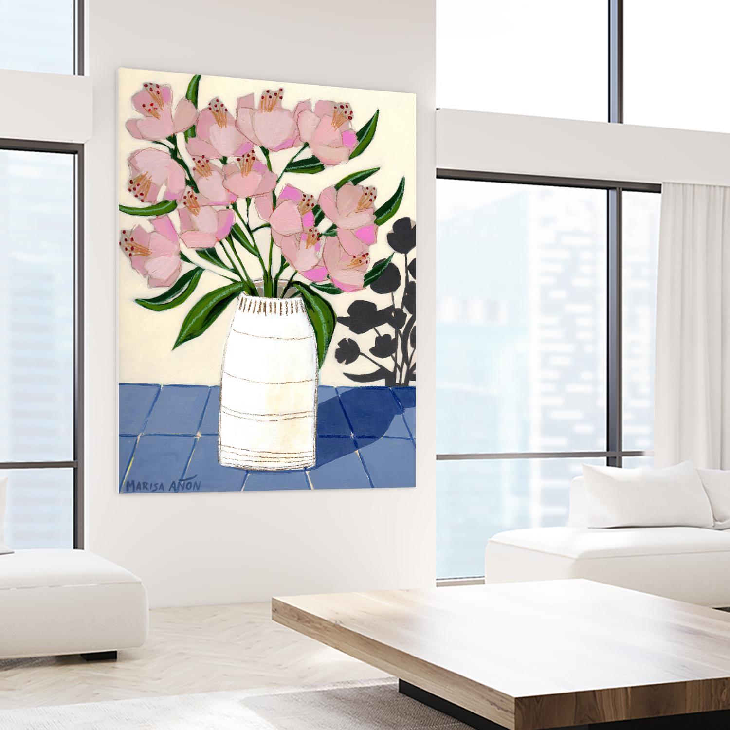 Spring Florals 5 by Marisa Anon on GIANT ART - pink,yellow floral,still life