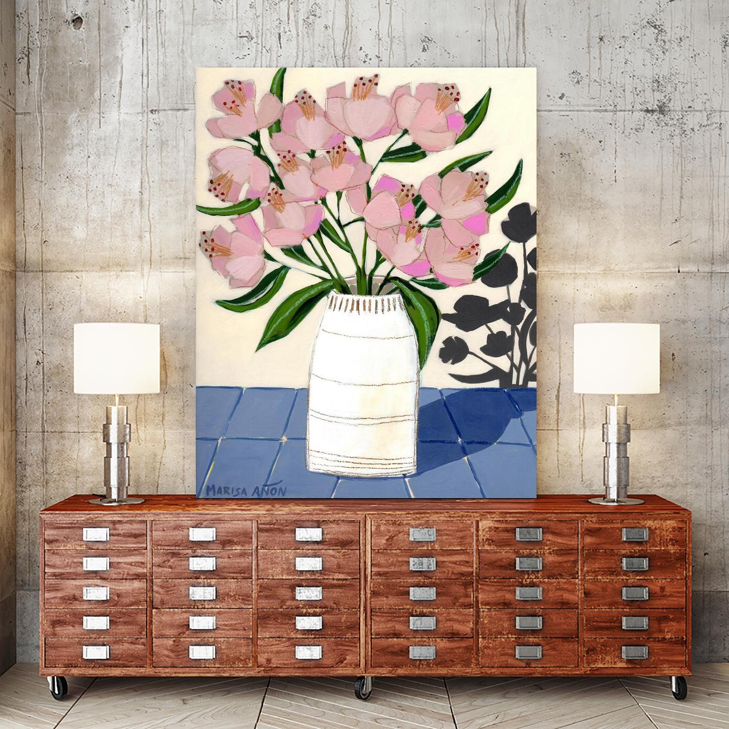 Spring Florals 5 by Marisa Anon on GIANT ART - pink,yellow floral,still life