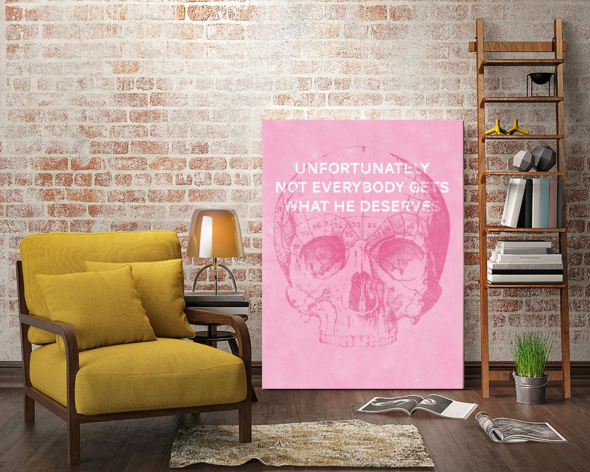 Unfortunately Not Everybody Gets What He Deserves by Hannes Beer on GIANT ART - pink inspirational, urban/pop surrealism, design/type, illustration, typography