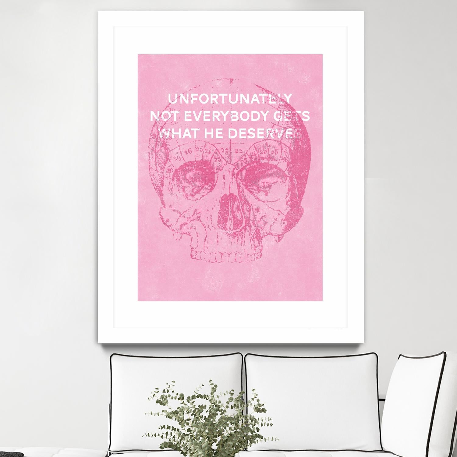 Unfortunately Not Everybody Gets What He Deserves by Hannes Beer on GIANT ART - pink inspirational, urban/pop surrealism, design/type, illustration, typography