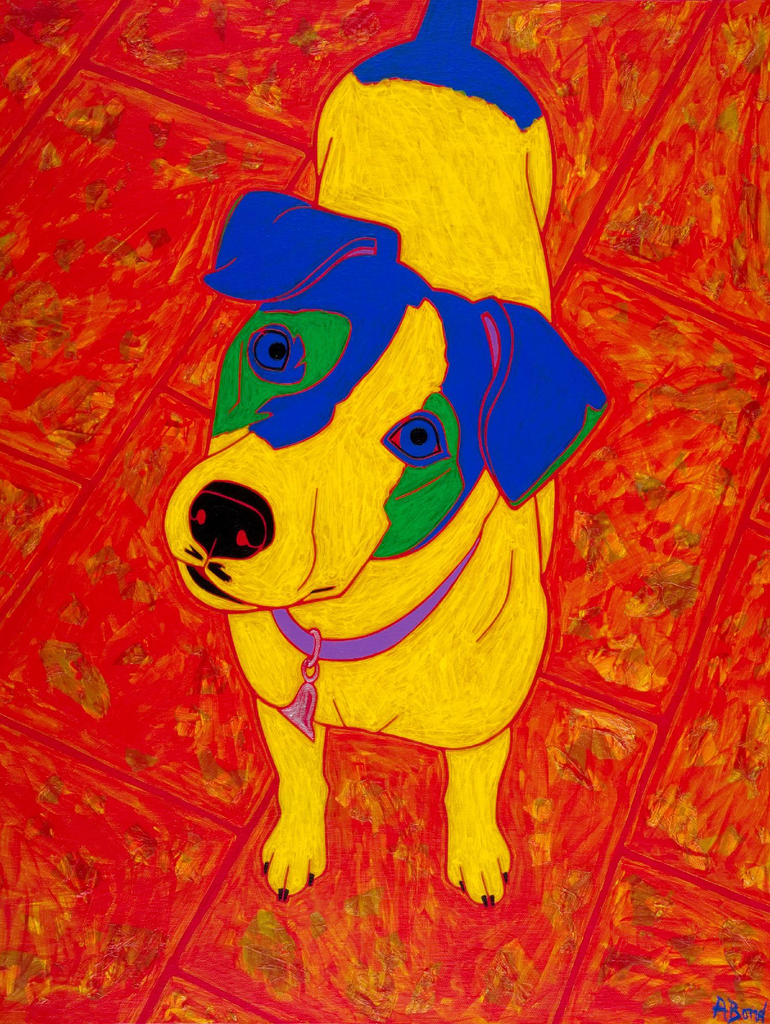 Feisty Jack Russell by Angela Bond on GIANT ART - multicolor animals; contemporary