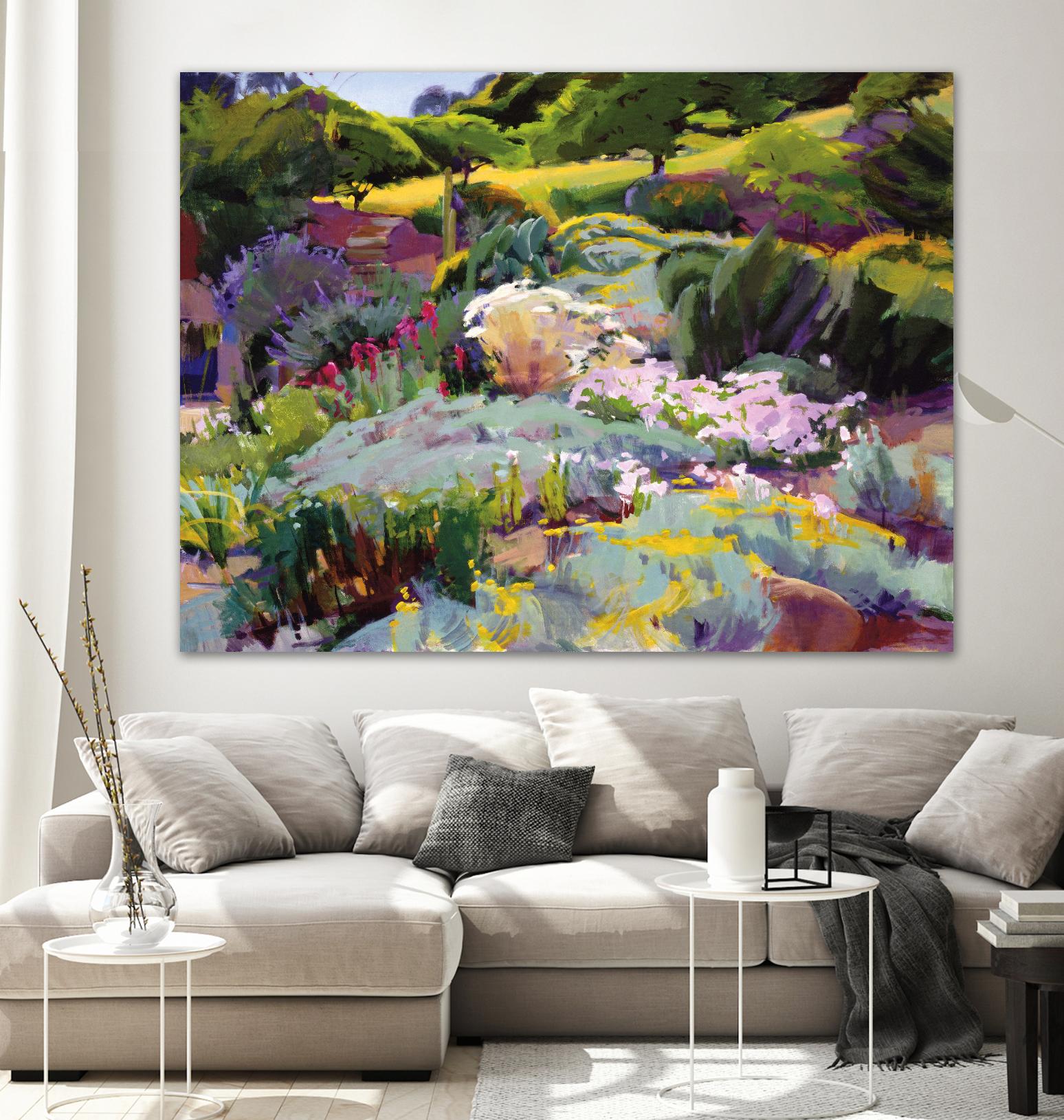 Hillside Garden by Marcia Burtt on GIANT ART - multicolor landscapes; contemporary