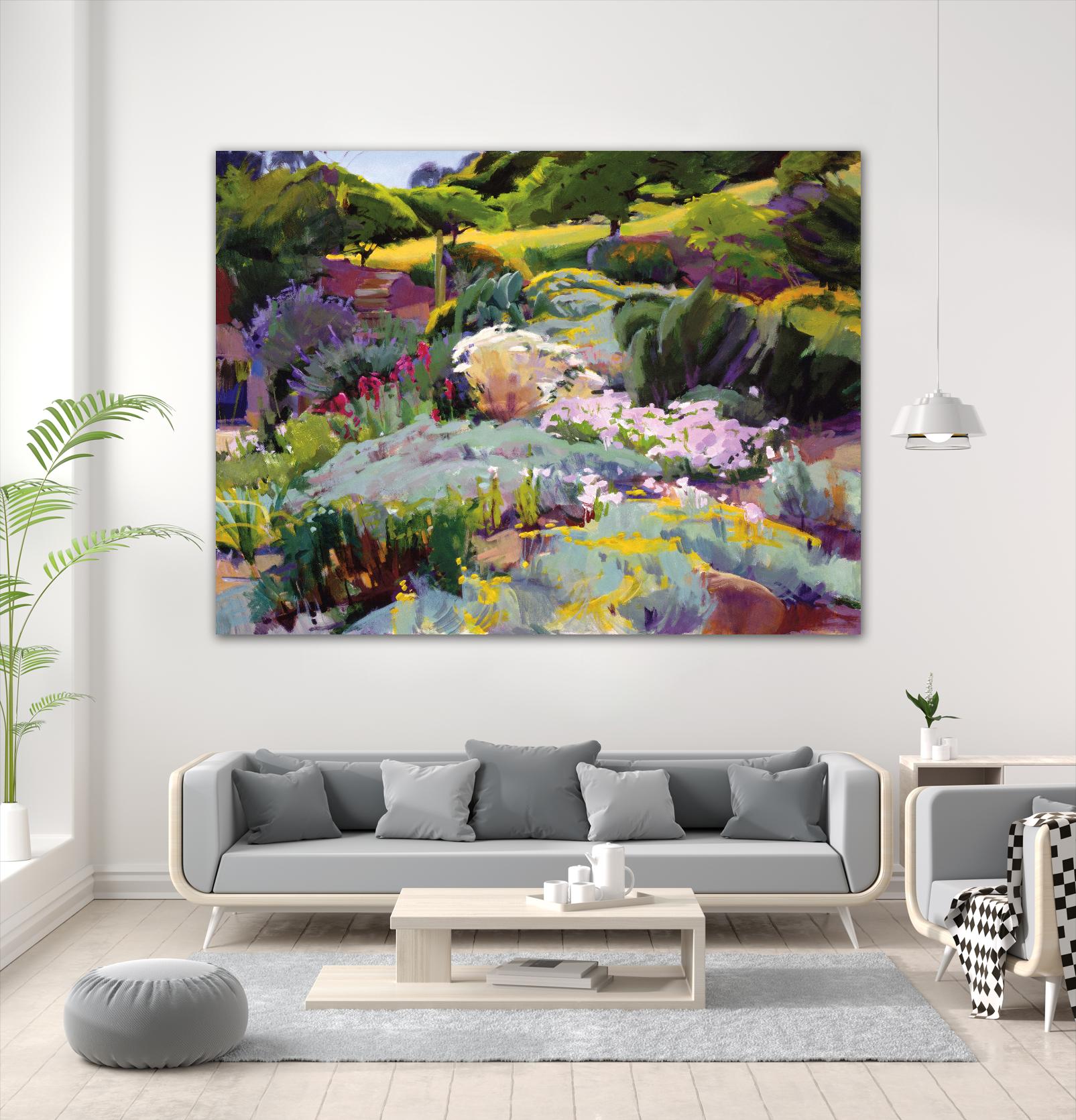 Hillside Garden by Marcia Burtt on GIANT ART - multicolor landscapes; contemporary